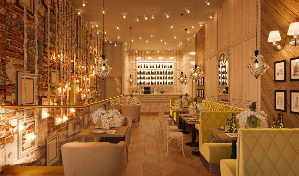 The interior design of the restaurant "IL Патио" in Makhachkala.