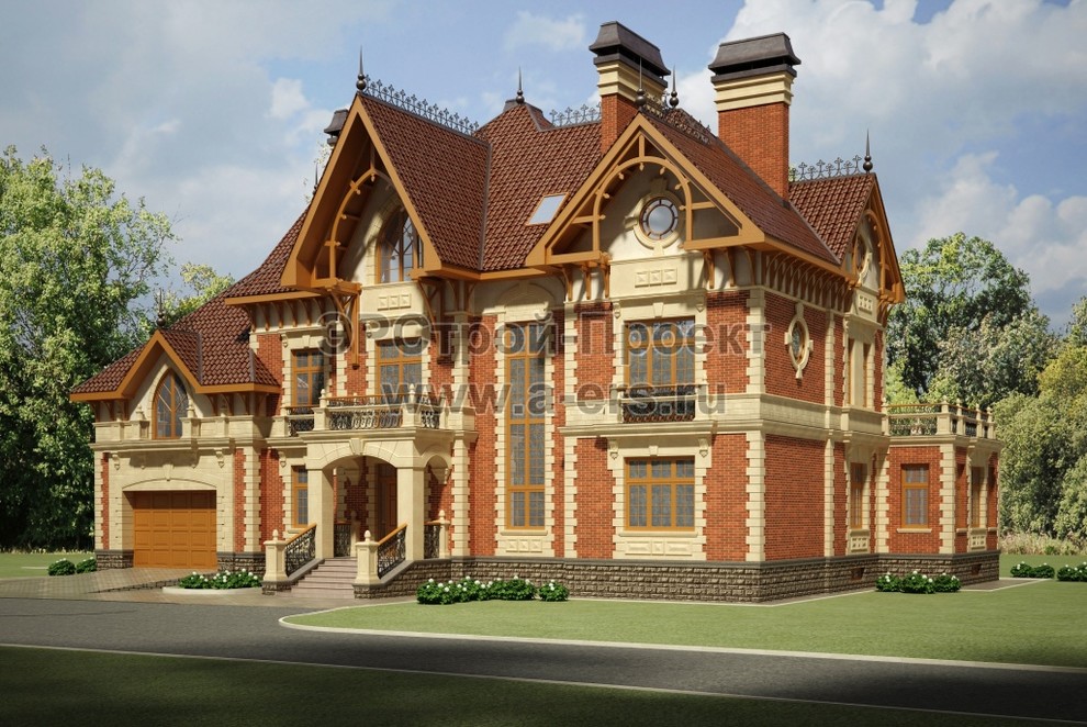Проект загородного дома в нормандском стиле