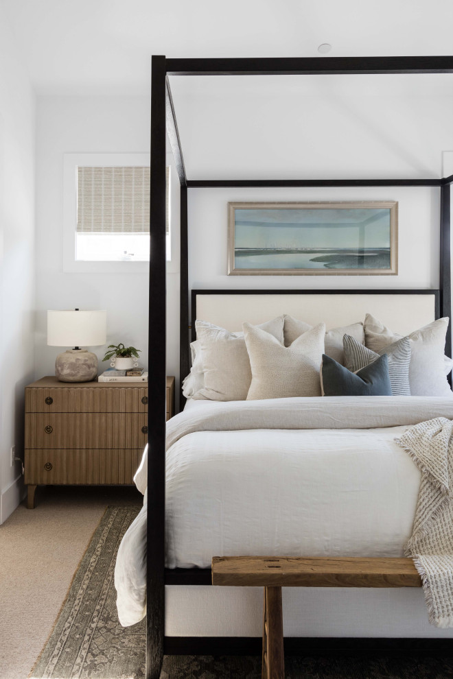 Example of a beach style bedroom design in Orange County