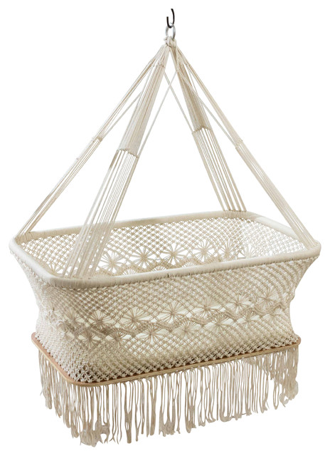 Baby Hanging Binet Crib Cradle White Portable Natural Cotton Baby Hanging Binet Crib Cradle White Portable Natural Cotton Handmade