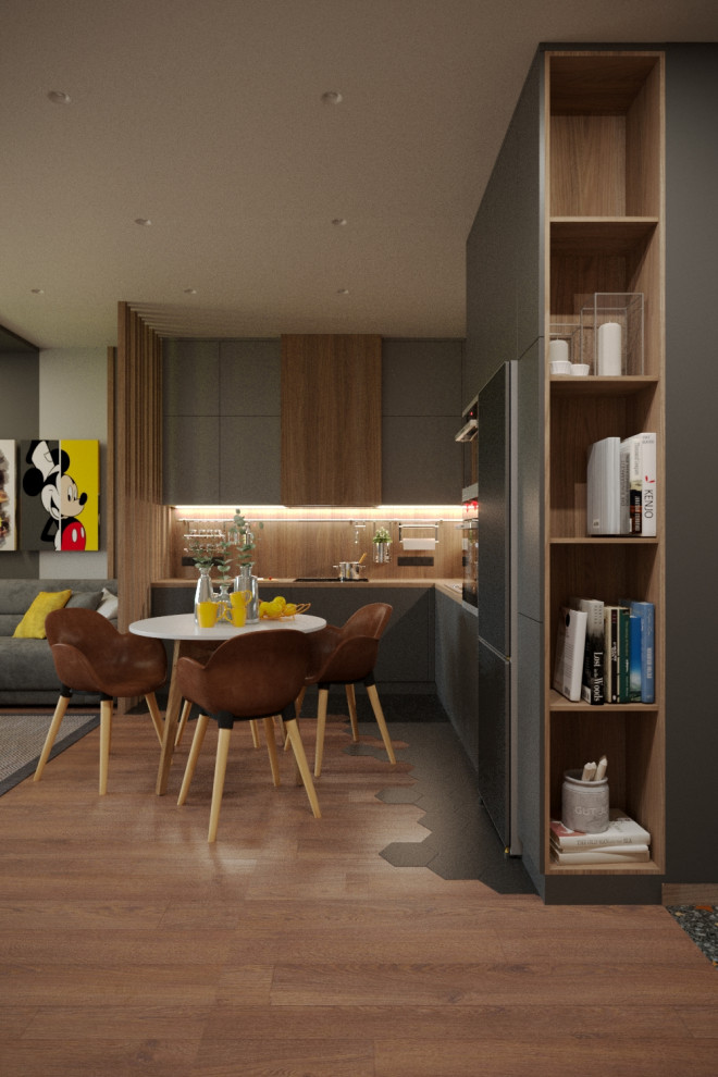 Квартира в современном стиле с яркими акцентами