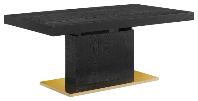 Vector Expandable Dining Table, Black/Gold