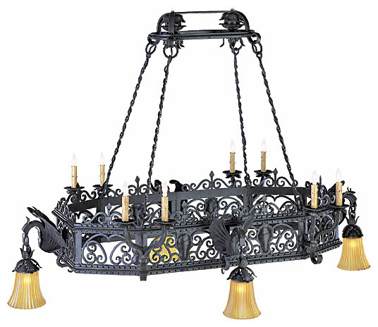 Cajeme Wrought Iron Chandelier Mediterranean Kitchen Island Lighting By Arte De Mexico Houzz Cajeme Wrought Iron Chandelier, Iron Light Fixtures From Mexico
