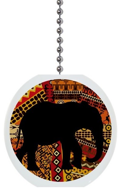 Ethnic Pattern With Elephant Ceiling Fan Pull