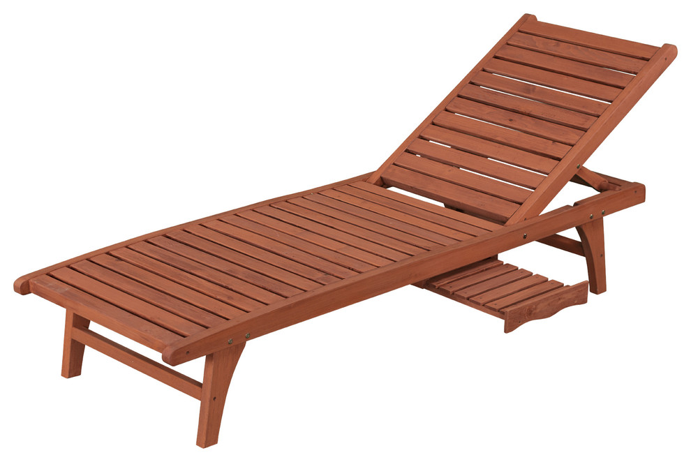 Chaise Lounge With PullOut Tray Transitional Outdoor Chaise