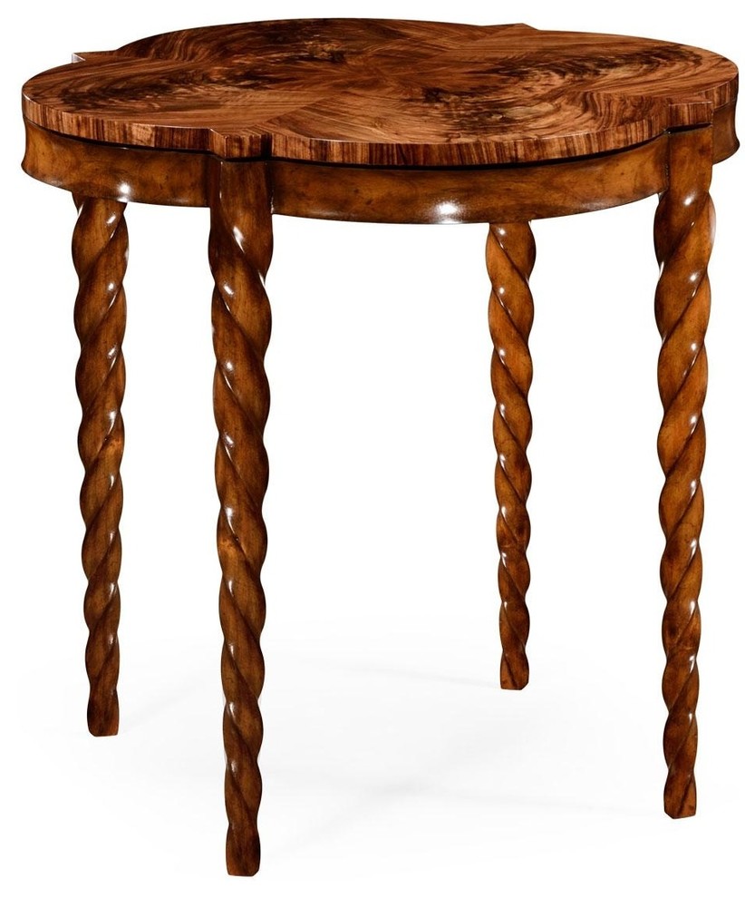 JONATHAN CHARLES TWIST Side Table Twisted Legs Barbed Quatrefoil