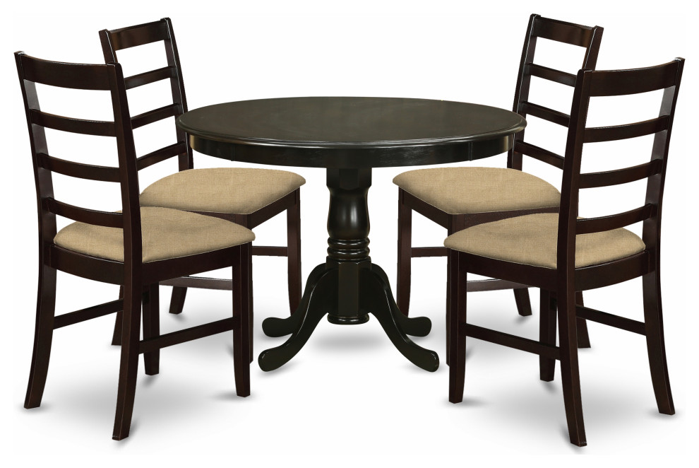 Hlpf5CapC, 5Piece Small Kitchen Table Set, Dining Table and 4 Kitchen Chairs Traditional