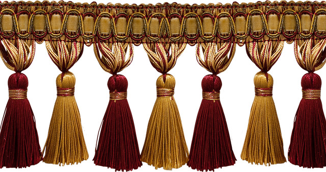 5 Yard Pack Burgundy Red Gold 3 75 Tassel Fringe Trim Royal