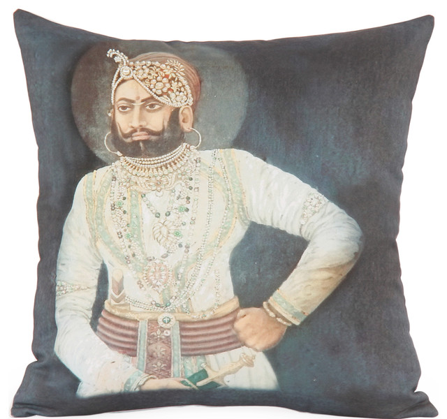Raja Photographic Embroidered Pillow