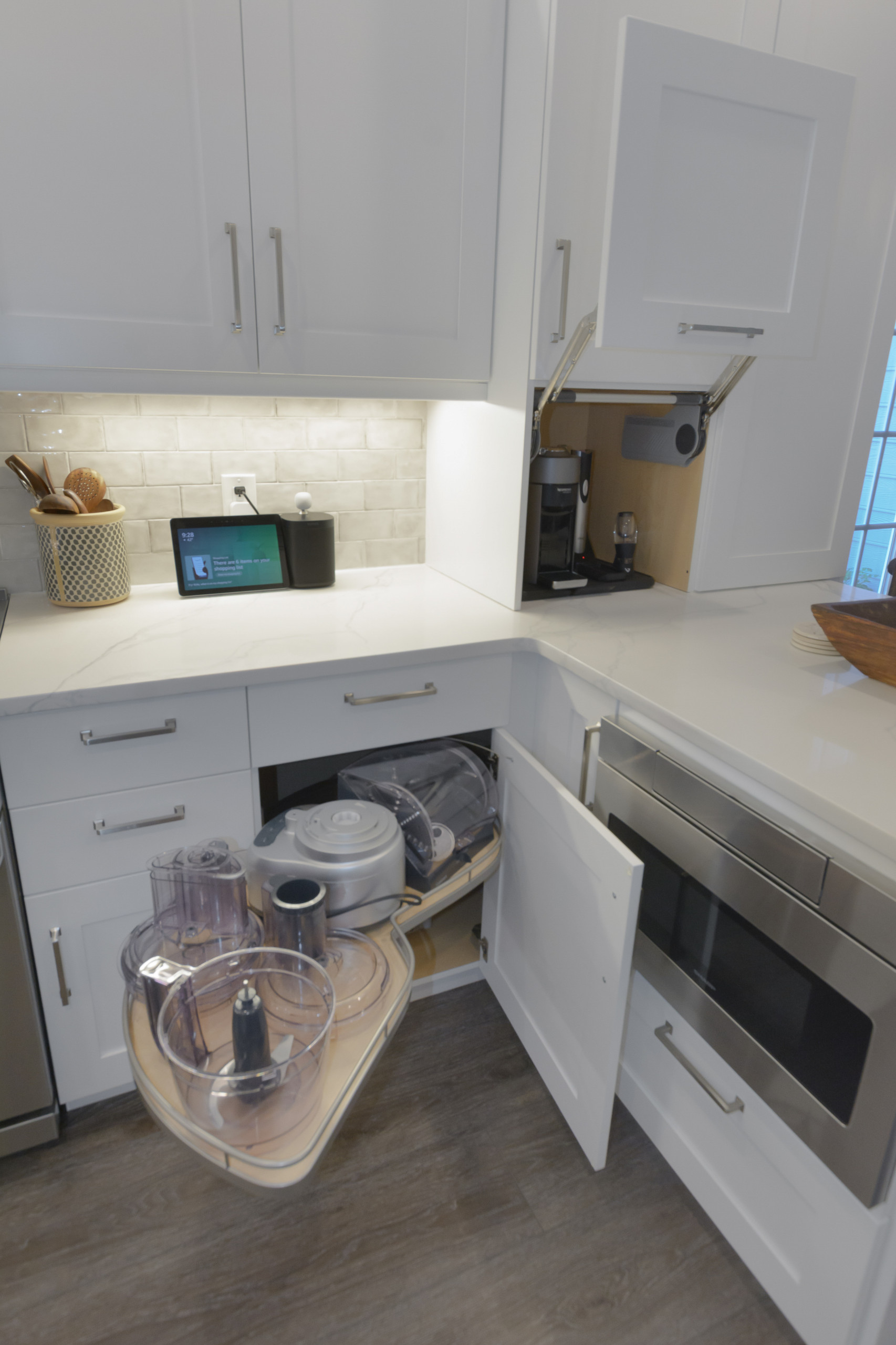 Pawley's Island simple wihite kitchen, laundry room, bathroom, and closet