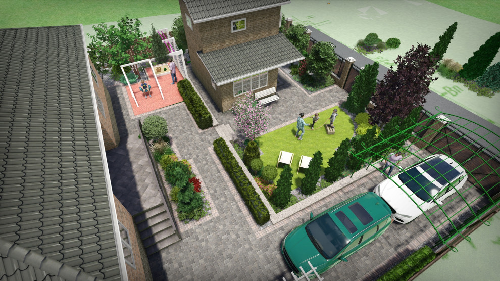 Ландшафтный проект с террасированием участка