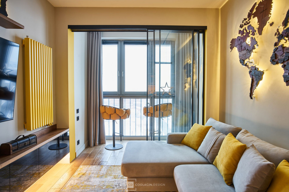 Стильный интерьер с жёлтыми акцентами