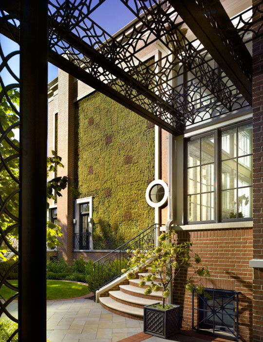 Example of a minimalist exterior home design in Chicago