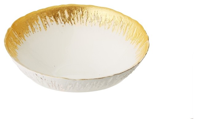 Classic Touch  Opaque White Bowls With  Gold Design