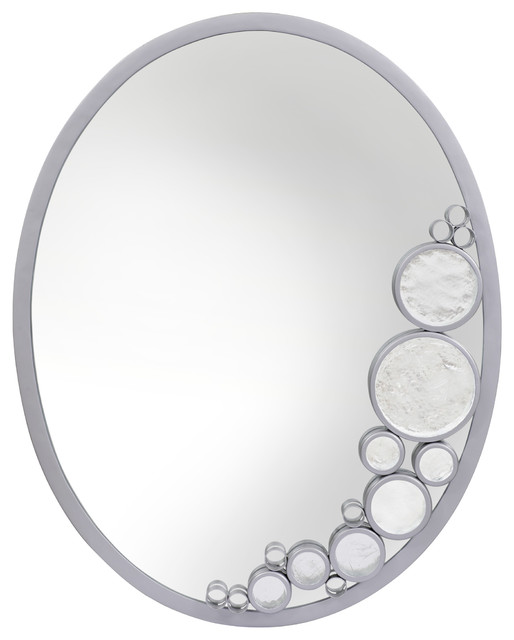 Fascination Metallic Silver 22"x30" Oval Wall Mirror