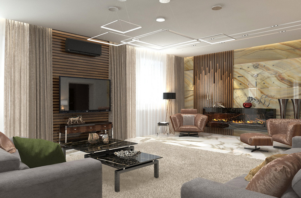 визуализация "Гостиная - студия"