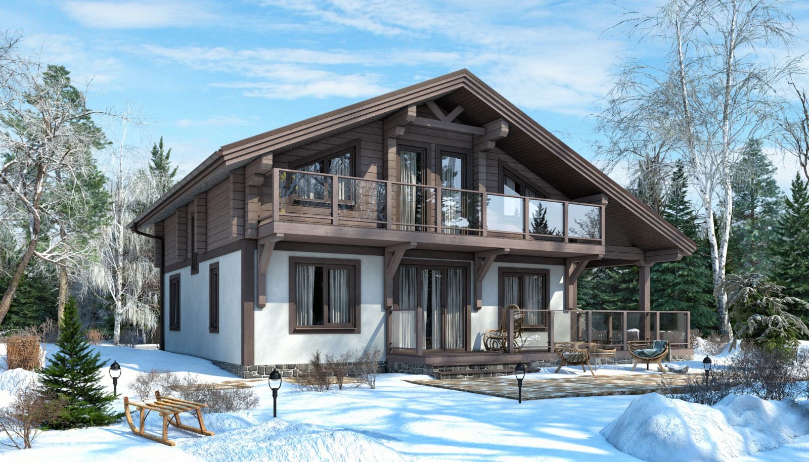 Дом из бруса- проект 58ПБ