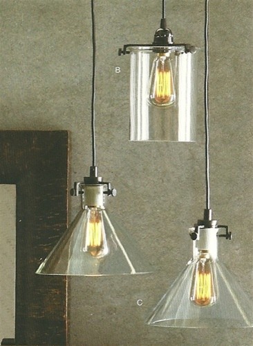 Clear Glass Collection Bronze 1 Light Pendant