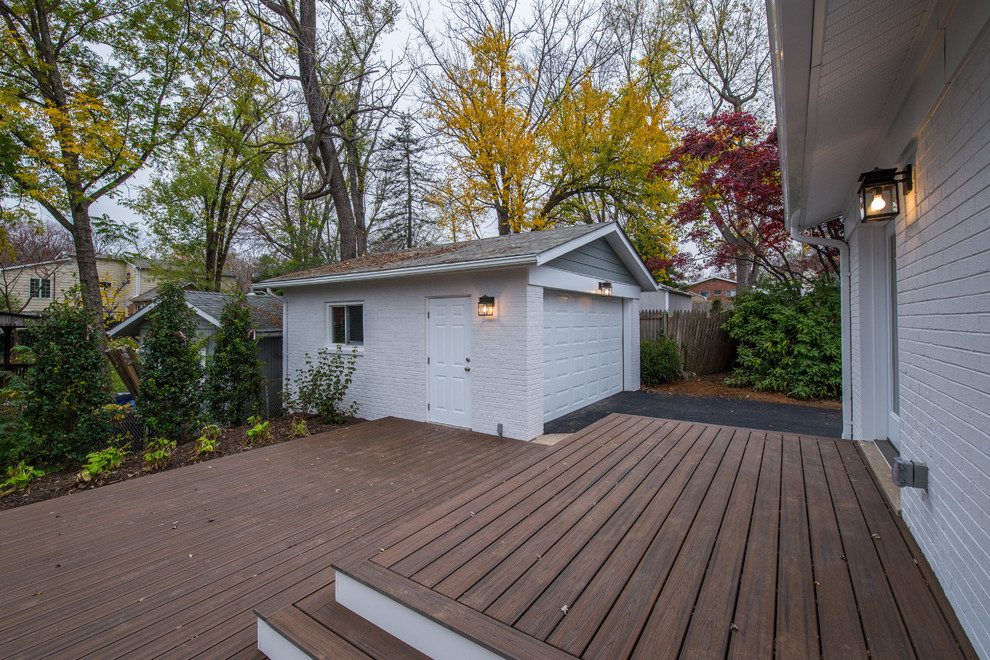 This is an example of a mid-sized traditional backyard deck in DC Metro with no cover.