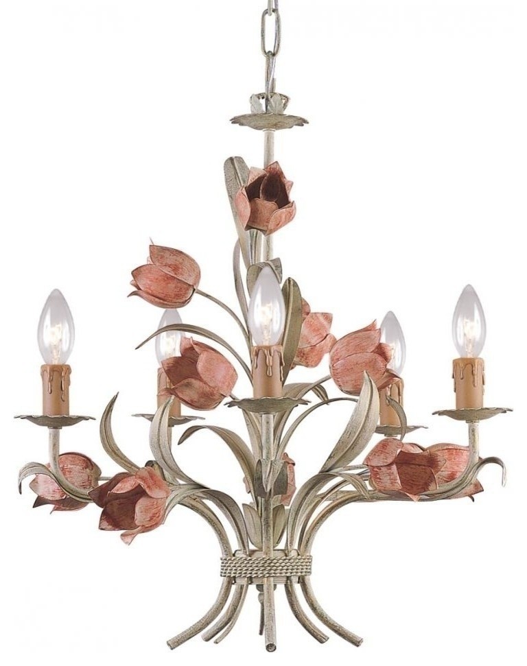 Southport 5-Light Chandelier, Sage and Rose