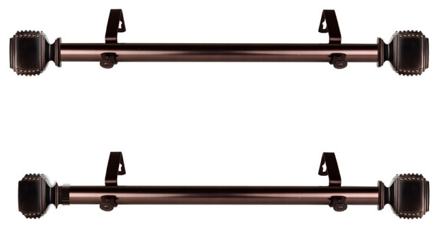 Studded 1 Inch Dia Side Curtain Rod 12 20 Inches Long Set Of 2