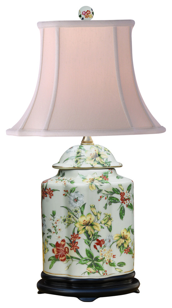 Multi Color Tea Jar Porcelain Lamp Traditional Table Lamps by