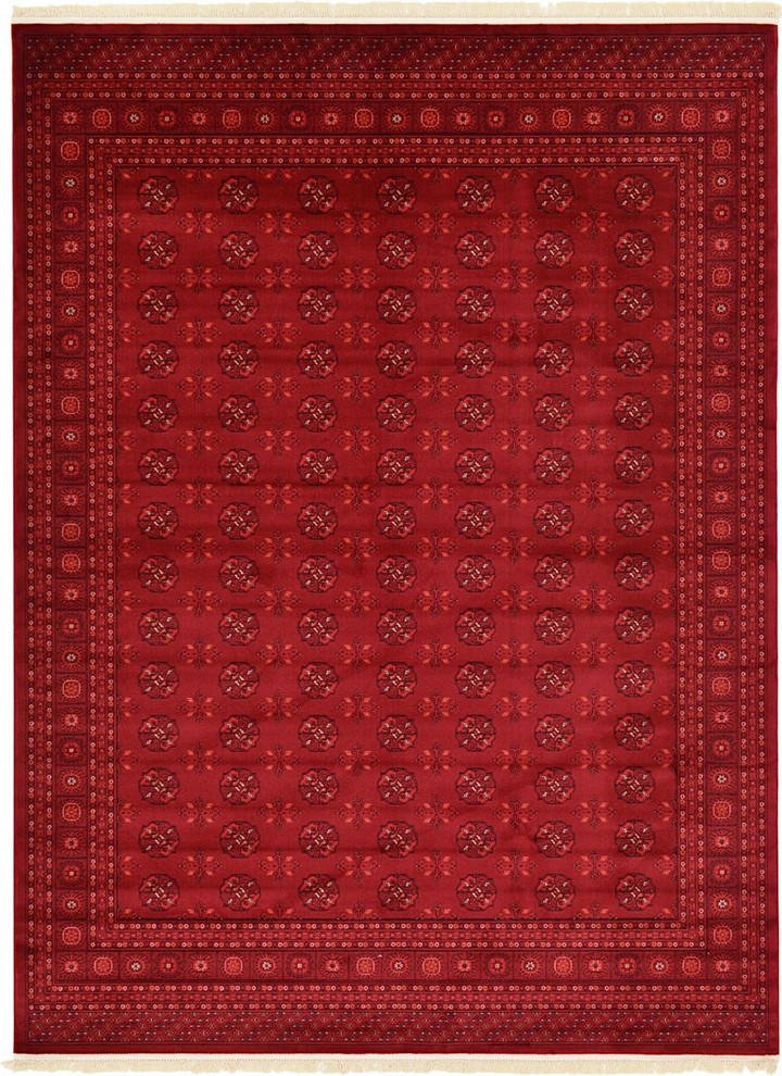 Traditional Ottoman 9'x12' Rectangle Scarlet Area Rug