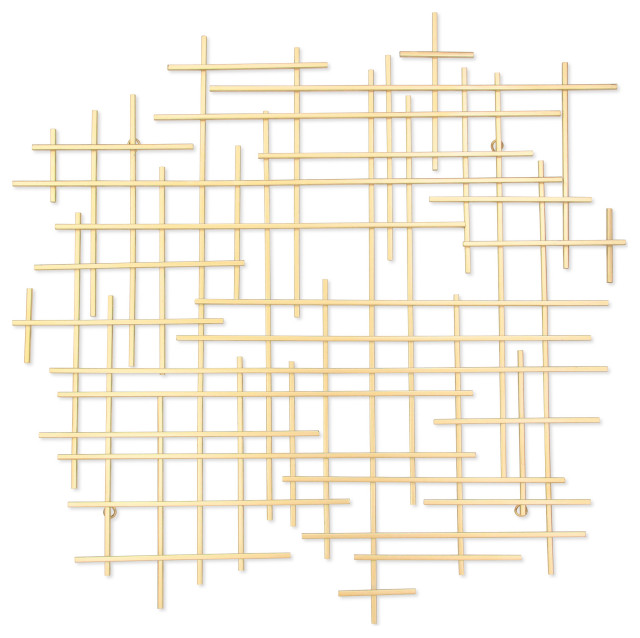 Iquara Small Gold Abstract Metal Wall Art Contemporary Metal Wall