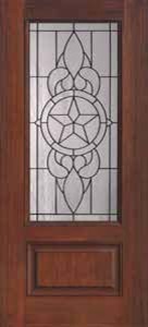 House Single Door 80 Fiberglass Brazos 1 Panel 3/4 Lite Glass