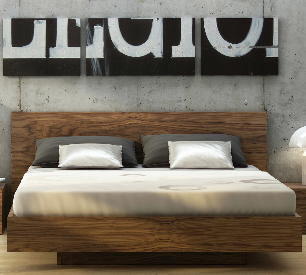 Mid-sized minimalist master home design photo in New York