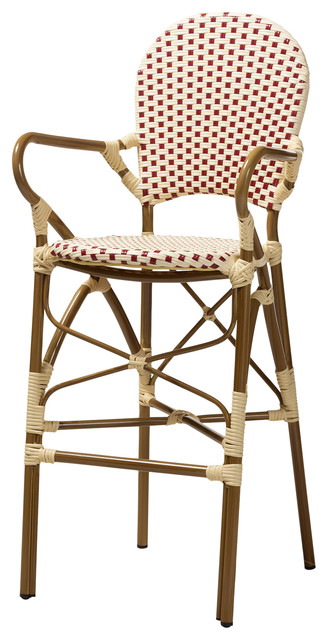 Ronja Classic French Indoor/Outdoor Beige and Red Bamboo Bistro Bar ...