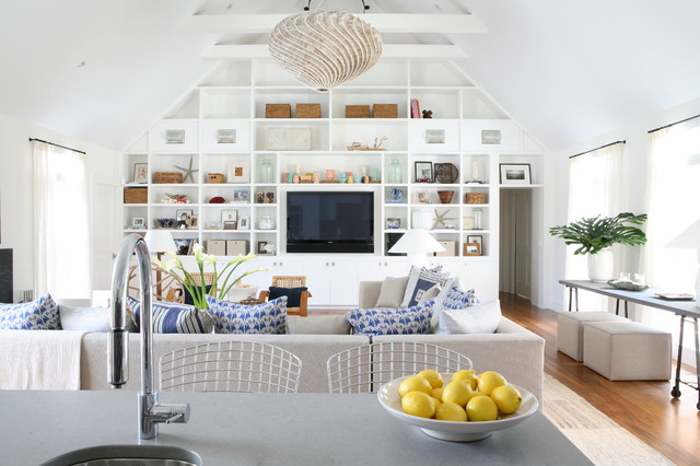 Bridgehampton maritim-vardagsrum