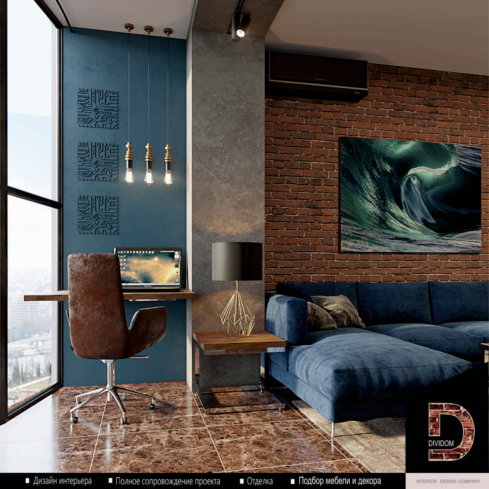 Дизайн гостиной-студии в стиле Лофт