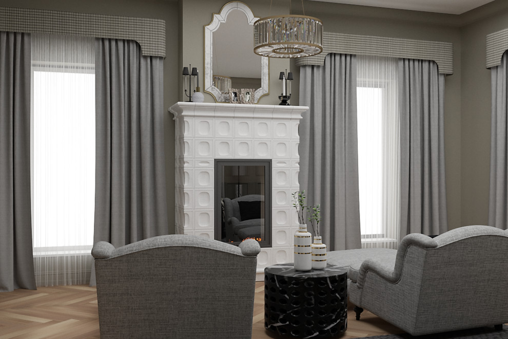 Дизайн проект спальни загородного дома