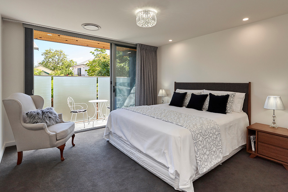 Photo of a mid-sized contemporary bedroom in Hobart.