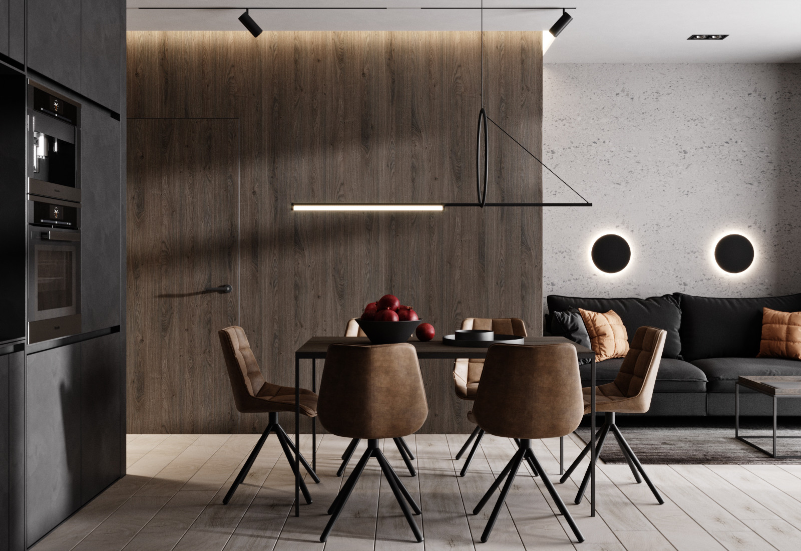 Квартира в темных оттенках