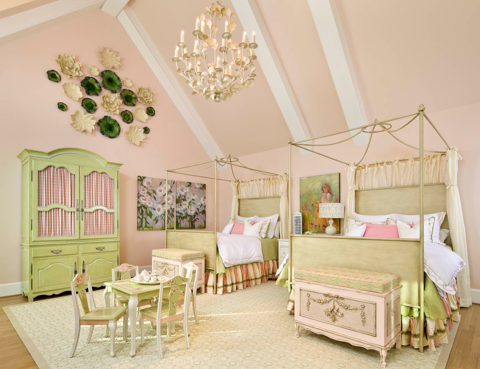 Photo of a traditional kids' room for girls in Dallas.