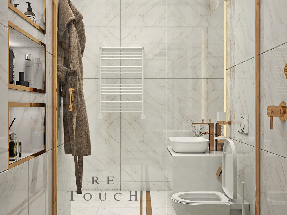 Bathroom Project : white and gold