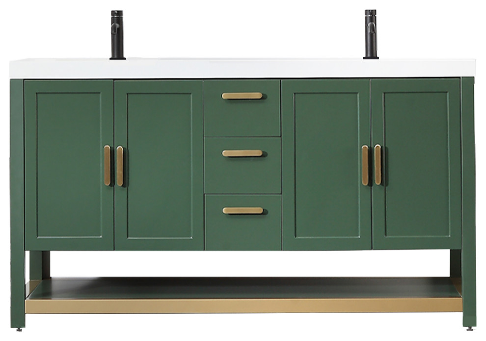 WINCHESTER Freestanding Modern Bathroom Vanity, 60" Contemporary