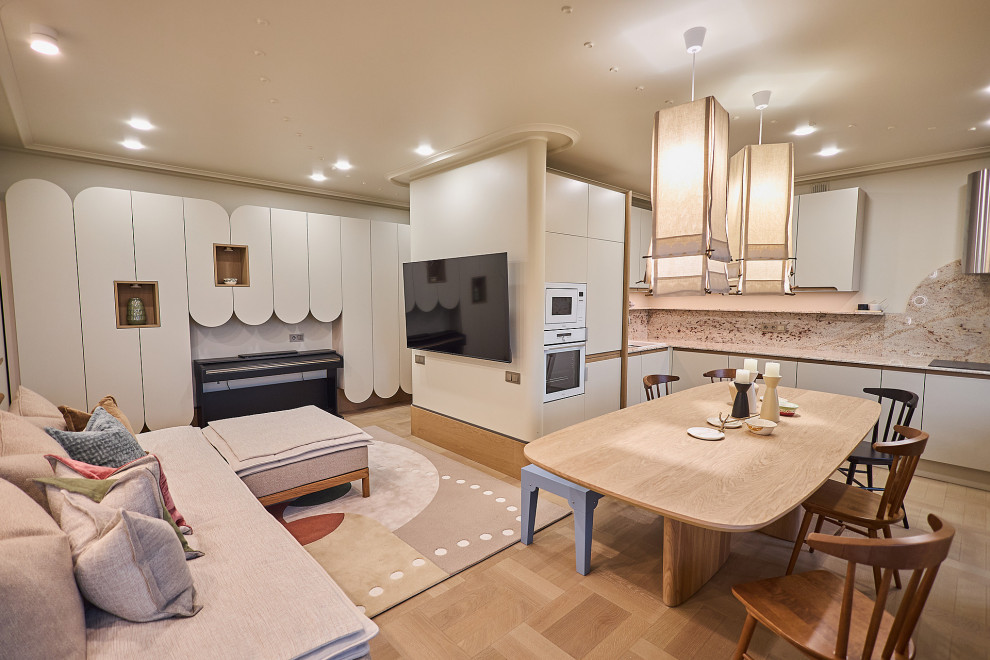 Кухня-столовая с завитком гюль