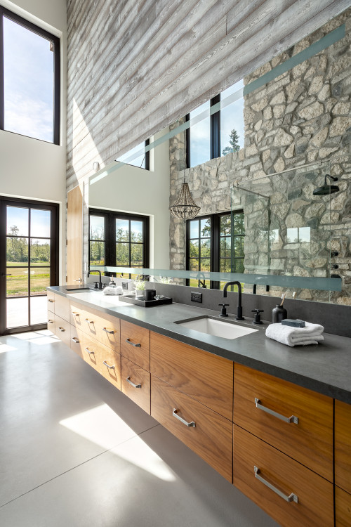A Spa-Like Atmosphere With a Stunning Modern Vanity