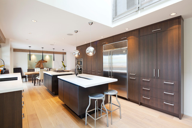 contemporary walnut - contemporary - kitchen - vancouver -wall