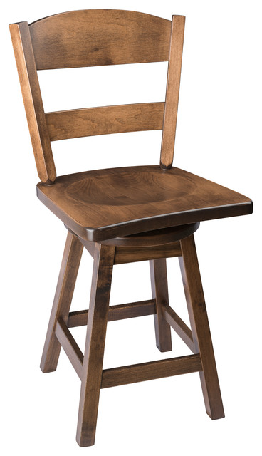 Rustic Swivel Bar Stool Maple Wood, 24 Rustic Counter Stools With Backs