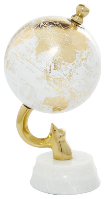 Coastal Gold Aluminum Metal Globe 67835