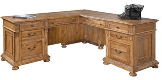 Hekman Wellington Hall Office Express L-Desk, Relaxed Classic