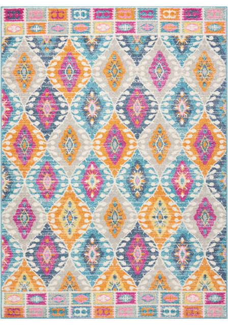 Ogee Rug Pattern 7'x10' Multicolor Ogee Pattern Area Rug, 6'7