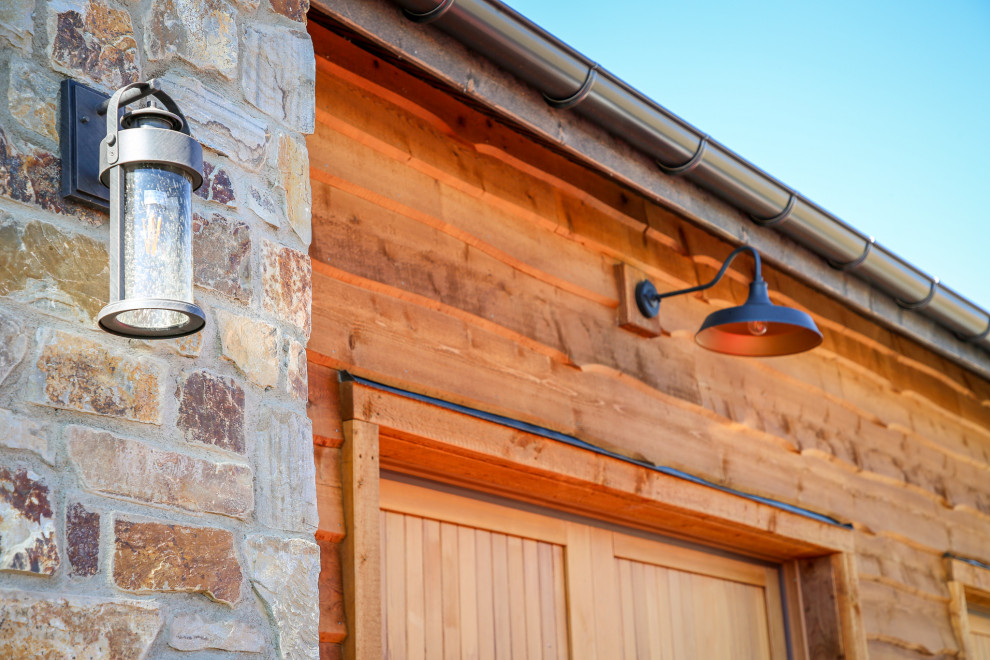 Inspiration for a rustic home design remodel in Calgary
