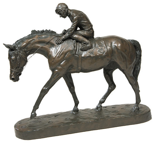Well Run Horse And Jockey Sculpture