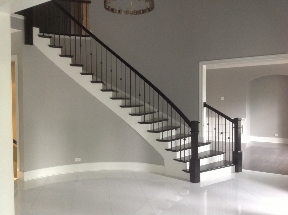 Photo of a transitional staircase in Chicago.