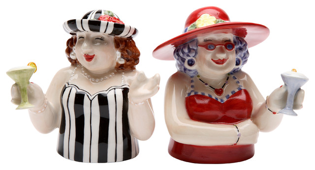 Sophisticated Ladies Salt And Pepper Shakers Set Of 2 Eclectic Salt And Pepper Shakers And Mills By Cosmos Gifts Corp